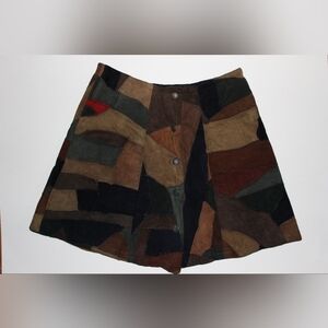 Vintage Sahiba Leather Patchwork Skirt
